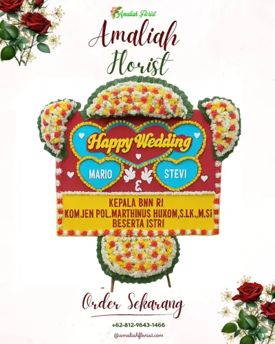 Karangan Papan Bunga Pernikahan di Kebandaran